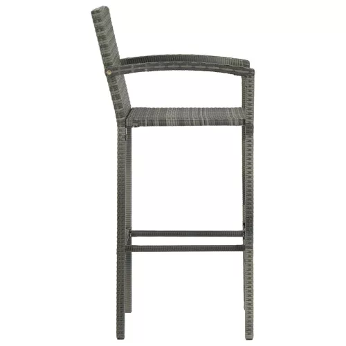  2 db szürke polyrattan bárszék