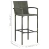  2 db szürke polyrattan bárszék
