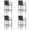  4 db barna polyrattan bárszék