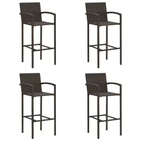  4 db barna polyrattan bárszék