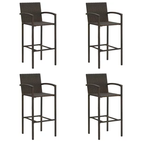  4 db barna polyrattan bárszék