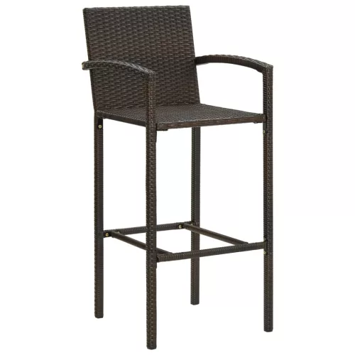  4 db barna polyrattan bárszék
