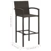 4 db barna polyrattan bárszék