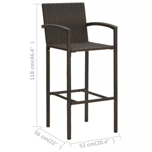  4 db barna polyrattan bárszék