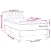  rózsaszín bársony rugós és LED-es ágy matraccal 80 x 200 cm