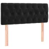  fekete bársony rugós és LED-es ágy matraccal 90x190 cm