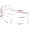  fekete bársony rugós és LED-es ágy matraccal 90x190 cm