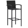  4 db fekete polyrattan bárszék