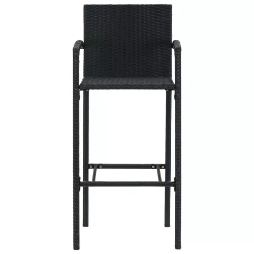  4 db fekete polyrattan bárszék