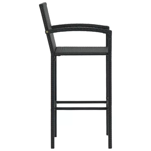  4 db fekete polyrattan bárszék