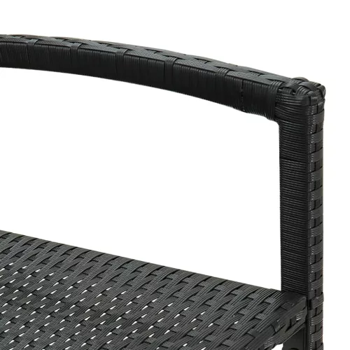  4 db fekete polyrattan bárszék