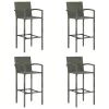  4 db szürke polyrattan bárszék