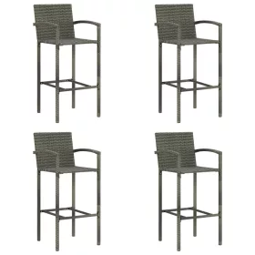  4 db szürke polyrattan bárszék