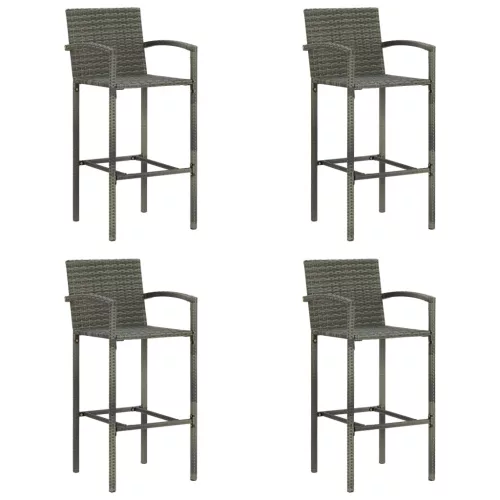  4 db szürke polyrattan bárszék