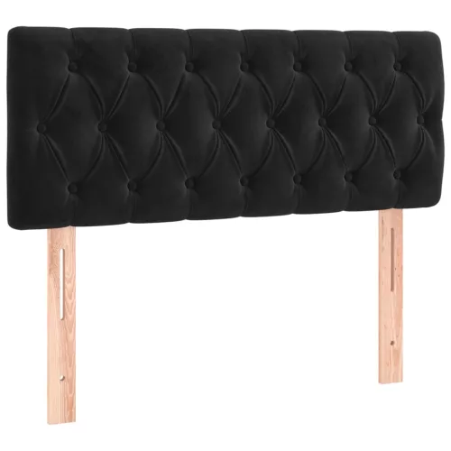  fekete bársony rugós és LED-es ágy matraccal 100x200 cm