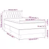  fekete bársony rugós és LED-es ágy matraccal 100x200 cm