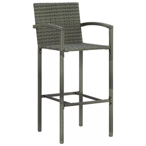 4 db szürke polyrattan bárszék