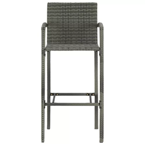  4 db szürke polyrattan bárszék