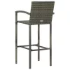  4 db szürke polyrattan bárszék