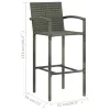  4 db szürke polyrattan bárszék