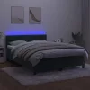  sötétzöld bársony rugós és LED-es ágy matraccal 140x190 cm