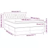  sötétzöld bársony rugós és LED-es ágy matraccal 140x190 cm