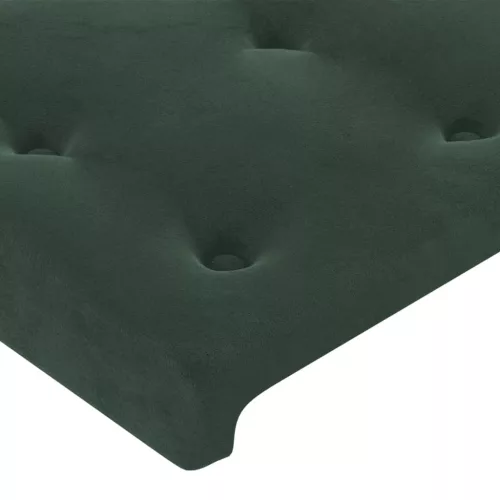  sötétzöld bársony rugós és LED-es ágy matraccal 80 x 200 cm