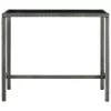  szürke polyrattan és üveg kerti bárasztal 130 x 60 x 110 cm