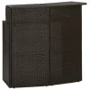  barna polyrattan kerti bárasztal 120 x 55 x 110 cm