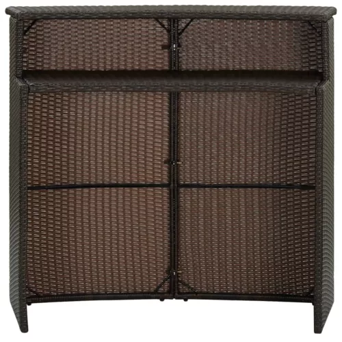  barna polyrattan kerti bárasztal 120 x 55 x 110 cm