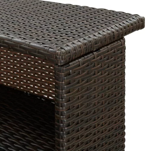  barna polyrattan kerti bárasztal 120 x 55 x 110 cm