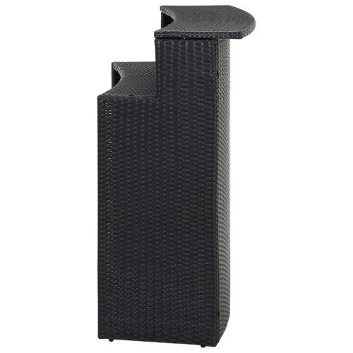  fekete polyrattan kerti bárasztal 120 x 55 x 110 cm