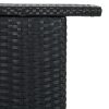  fekete polyrattan kerti bárasztal 120 x 55 x 110 cm