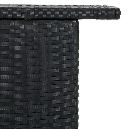  fekete polyrattan kerti bárasztal 120 x 55 x 110 cm