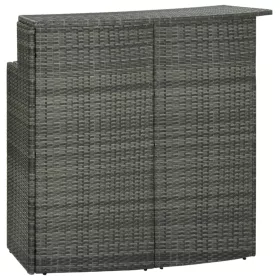  szürke polyrattan kerti bárasztal 120 x 55 x 110 cm