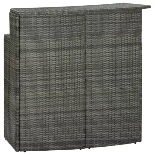  szürke polyrattan kerti bárasztal 120 x 55 x 110 cm