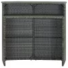  szürke polyrattan kerti bárasztal 120 x 55 x 110 cm
