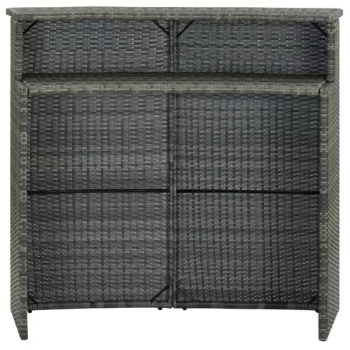  szürke polyrattan kerti bárasztal 120 x 55 x 110 cm