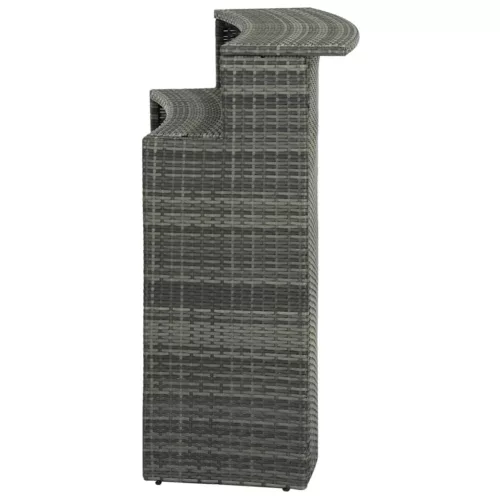  szürke polyrattan kerti bárasztal 120 x 55 x 110 cm