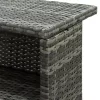 szürke polyrattan kerti bárasztal 120 x 55 x 110 cm
