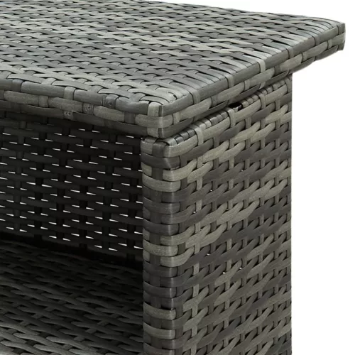  szürke polyrattan kerti bárasztal 120 x 55 x 110 cm