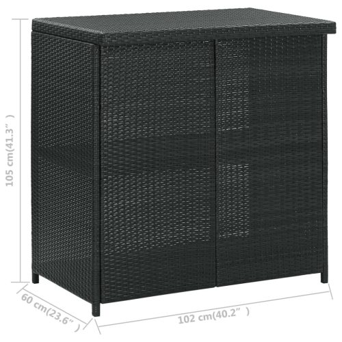  3 részes fekete polyrattan bárszett