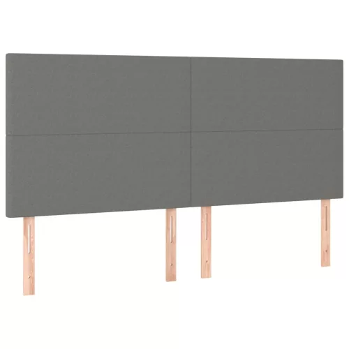 sötétszürke szövet rugós és LED-es ágy matraccal 180 x 200 cm