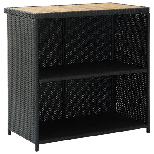  3 részes fekete polyrattan bárszett
