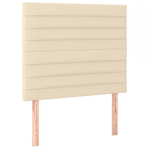  krémszínű szövet rugós és LED-es ágy matraccal 100x200 cm