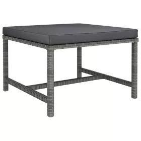  szürke polyrattan elemes lábtartó párnával