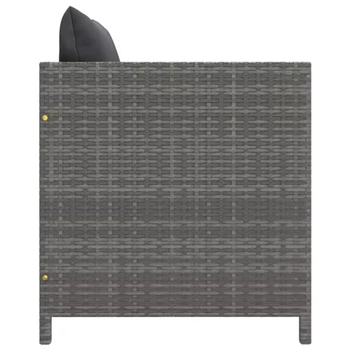  szürke polyrattan kerti kanapé párnákkal