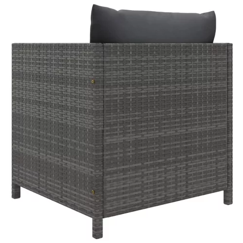  szürke polyrattan kerti kanapé párnákkal