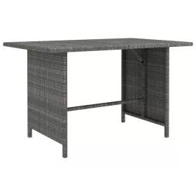  szürke polyrattan kerti étkezőasztal 110 x 70 x 65 cm