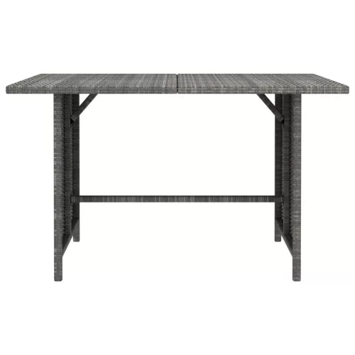  szürke polyrattan kerti étkezőasztal 110 x 70 x 65 cm